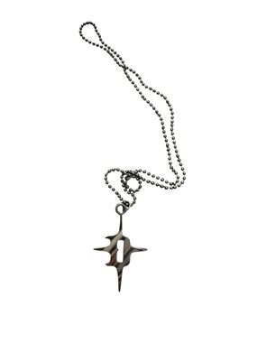 Silver Spike Cross Pendant Necklace dollskill darker waves